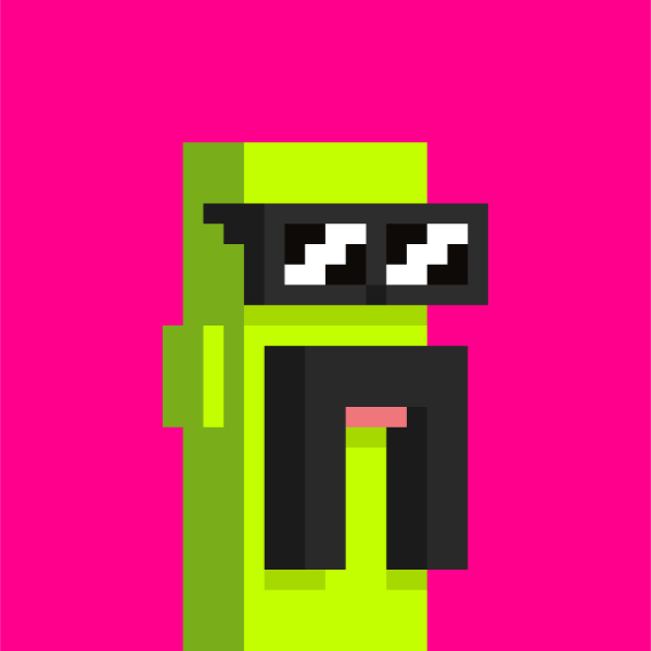 PFP of McHexley: A neon green bearded Comrade with sun glasses on a pink background